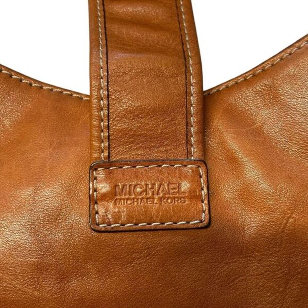 Y2K Michael Kors Buckle Hobo Shoulder Bag Cognac Brown Slouchy Western Country - Picture 4 of 11